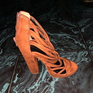Burnt orange wedge heel